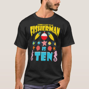 10-jähriges Kind Fisherman Birthday Theme Fishing T-Shirt