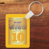 10-jähriges Nüchternheitsjubiläum | Golden Ray 12- Schlüsselanhänger (Rückseite)