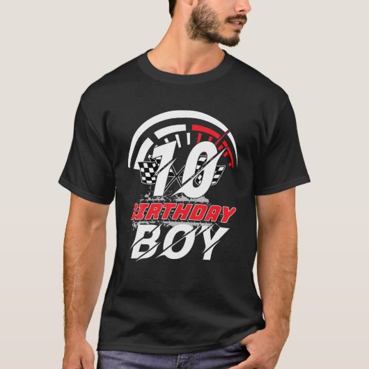 10-jähriges Rennauto 10. Geburtstag Junge Party Ra T-Shirt (Vorderseite)