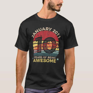 10. Januar Geburtstag 10 Jahre Altes Geschenk Vint T-Shirt