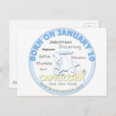 10. Januar Geburtstag - Steinbock Postkarte (Vorne/Hinten)