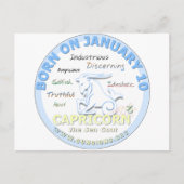 10. Januar Geburtstag - Steinbock Postkarte (Vorderseite)