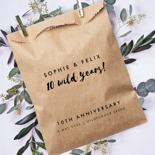 10. Jubiläum   10 Wild Years Rustic Kraft Seed Geschenktütchen