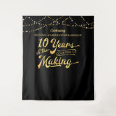 10. Jubiläum Black Gold Lights Foto Hintergrund Wandteppich (Vorderseite)