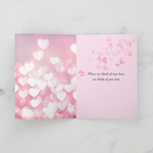 10. Jubiläum Champagner Toast on Hearts Karte (Innenseite)