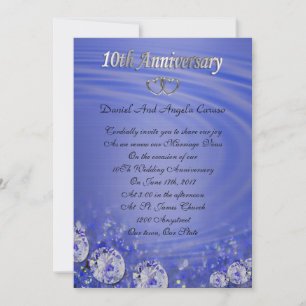 10. Jubiläum Einladung blau