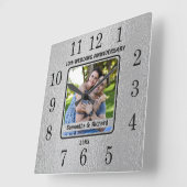 10. Jubiläum-Foto zum Hochzeitstag Quadratische Wanduhr (Winkel)