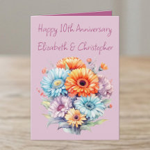 10. Jubiläum Gerbera Blume Lavendel