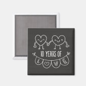 10. Jubiläum Geschenk Chalk Herzen Magnet (Vorderseite/Rückseite)