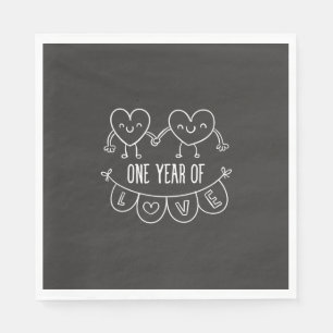 10. Jubiläum Geschenk Chalk Herzen Serviette
