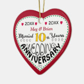 10. Jubiläum Geschenkherz geformt Weihnachten Keramikornament (Links)