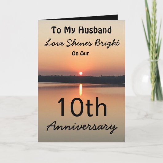 10. Jubiläum Husband Liebe Shines Bright Karte (Vorderseite)