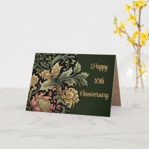 10. Jubiläum individuell anpassbare Elegant Blumen Karte
