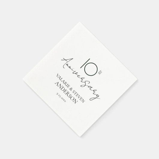 10. Jubiläum Minimal Napkins Serviette (Ecke)