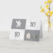 10. Jubiläum mit Tauben und Rings Karte (Gelbe Blume)