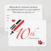 10. Jubiläum (Mod-Vögel) Einladung (Vorne/Hinten)