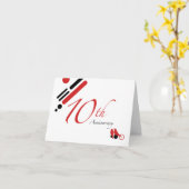 10. Jubiläum (Mod-Vögel) Karte (Gelbe Blume)