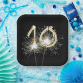 10. Jubiläum Party Sparklers auf Black Pappteller (Party)