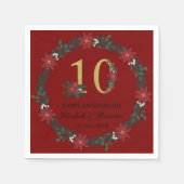 10. Jubiläum Personalisierten Weihnachten Napkins Serviette (Vorderseite)