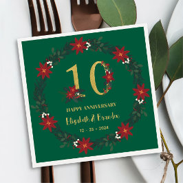 10. Jubiläum Personalisierten Weihnachten Napkins Serviette
