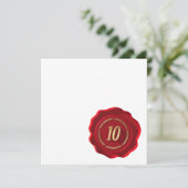 10. Jubiläum Rotwachs-Siegel Karte (Stehend Vorderseite)
