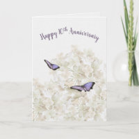10. Jubiläum Schmetterlinge auf White Hydrangea