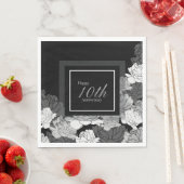 10. Jubiläum silber, schwarz und weiß Servietten (Beispiel)