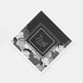 10. Jubiläum silber, schwarz und weiß Servietten (Ecke)