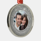 10. Jubiläum | Silver Sparkle Foto Ornament Aus Metall (Rechts)