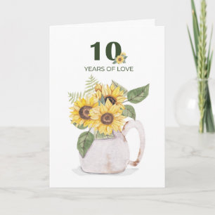 10. Jubiläum Sonnenblumen Zehn Jahre Liebe Karte