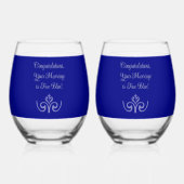 10. Jubiläum Trinkbehälter Set Stemless Weinglas Ohne Stiel (Rückseite)