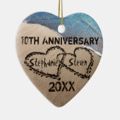 10. Jubiläum zwei Herzen in Sand Ornament (Rechts)