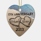 10. Jubiläum zwei Herzen in Sand Ornament (Links)