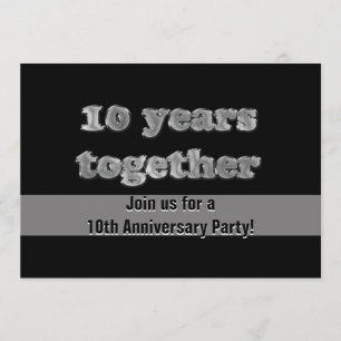 10. Jubiläumsfeier   10 Jahre Zusammensein Einladung