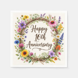 10. Jubiläumspapier Servietten, Zehnte Hochzeit Serviette
