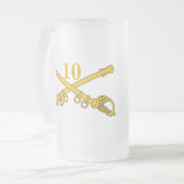 10. Kavallerie-Regiment "Büffel-Soldaten " Mattglas Bierglas (Vorderseite Links)