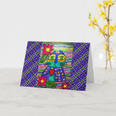 10 - Kisa the cat Greeting Card Karte (Gelbe Blume)