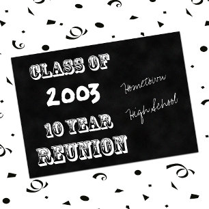 10. Klasse Wiedersehen Black Chalkboard Einladung