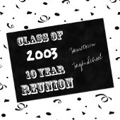 10. Klasse Wiedersehen Black Chalkboard Einladung