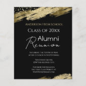 10. Klasse Wiedersehen Budget Gold Black Einladung (Vorderseite)