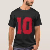 10 Kontur Nummer 10 Varsity Fan Sports Team Gray T-Shirt (Vorderseite)
