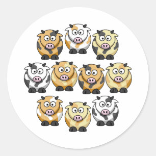 10 Kuh Kleiner Aufkleber