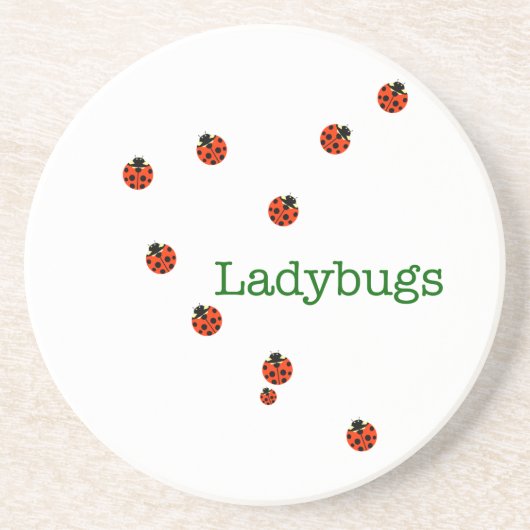 10 Ladybugs Sandstein Untersetzer (Vorne)