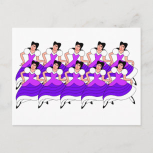 10 Ladys Dancing Postkarte