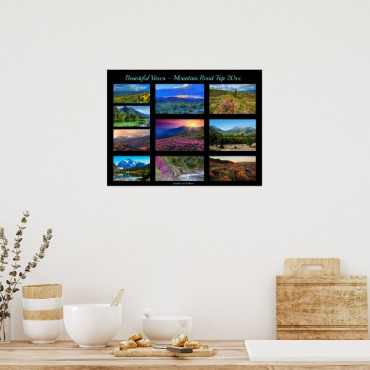 10 Landschaftsfoto Vorlage & Text Galerie Schwarz Poster (Küche)