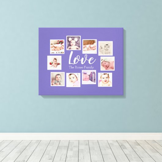 10 Liebe FotoCollage Leinwanddruck (Insitu (Holzboden))
