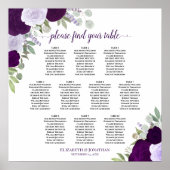 10 Lila Rose Chic Wedding Seating Chart Poster (Vorne)