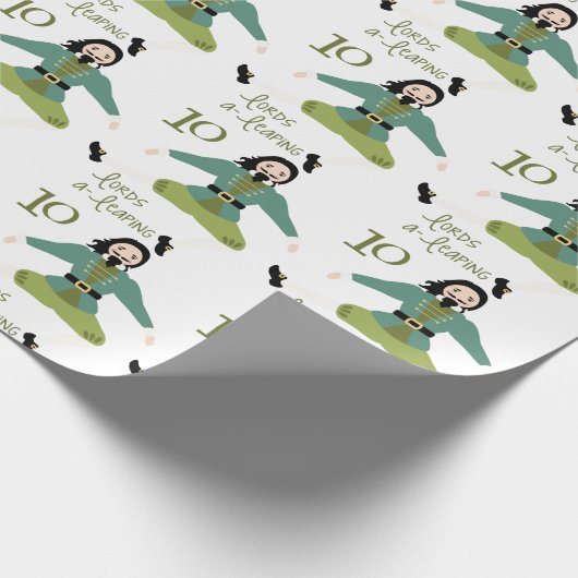 10 Lords A-Leaping Geschenkpapier (Ecke)