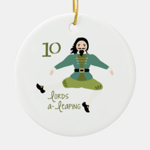 10 Lords A-Leaping Keramik Ornament