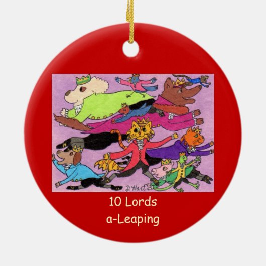 10 Lords ein Springen Keramikornament (Hinten)